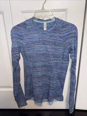 lululemon athletica Blue Space-Dye Long Sleeve Top